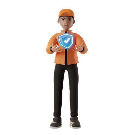 Safe Delivery Person  3D Icon