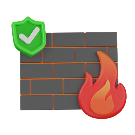 Safe firewall  3D Icon