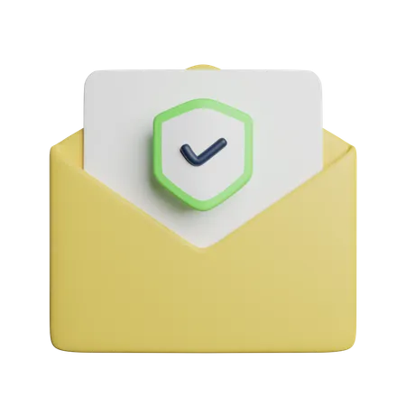 Safe Mail Secure 3D Icon