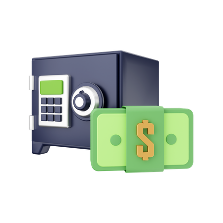 Safe Money Locker  3D Illustration