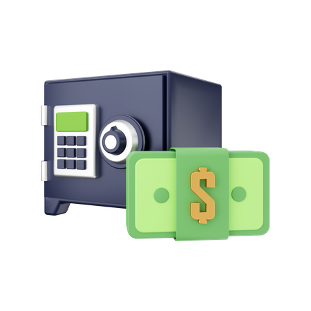 Safe Money Locker 3D Illustration