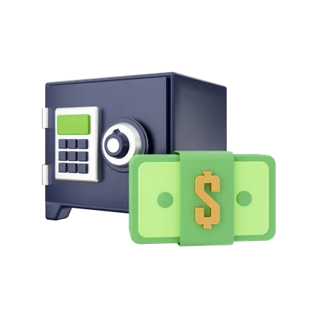 Safe Money Locker  3D Illustration