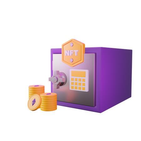 Safe NFT storage  3D Illustration