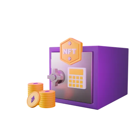 Safe NFT storage  3D Illustration