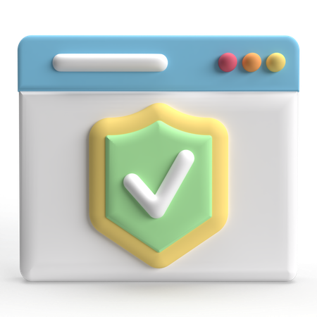 Safe Webpage  3D Icon