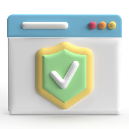 Safe Webpage  3D Icon