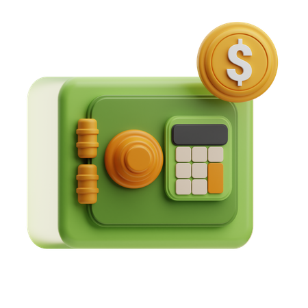コインが入った金庫  3D Icon