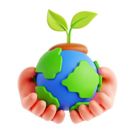 Safe World With Plant  3D Icon