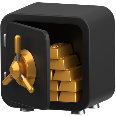 Safebox gold  3D Icon