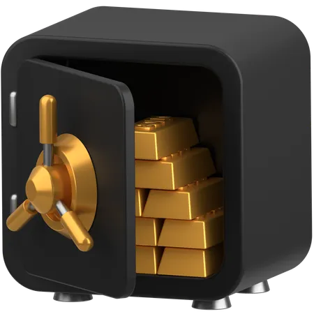 Safebox gold  3D Icon