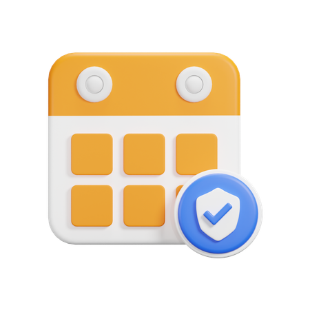 安全カレンダー  3D Icon
