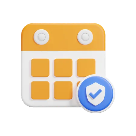 安全カレンダー  3D Icon