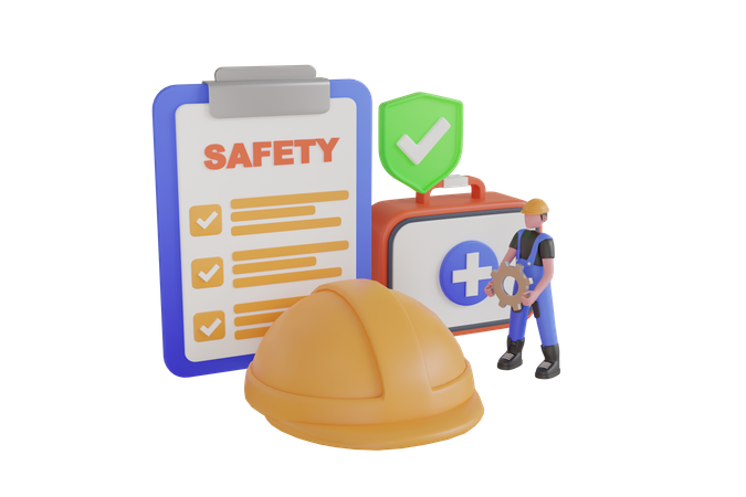 Safety checklist before work  3D Icon