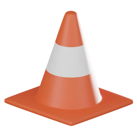 Construction Featuring Safety Cone Symbol Of Caution And Hazard Perfect For Projects Related To Roadworks Construction Sites And Safety Measures 3 D Render Illustration 3D Icon