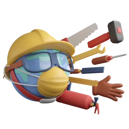 Safety Day 3D Illustration