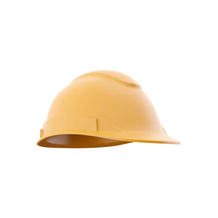 3 D Render Yellow Hard Hat Safety Helmet Isolated On White 3 D Illustration 3 D Rendering Yellow Helmet 3D Icon