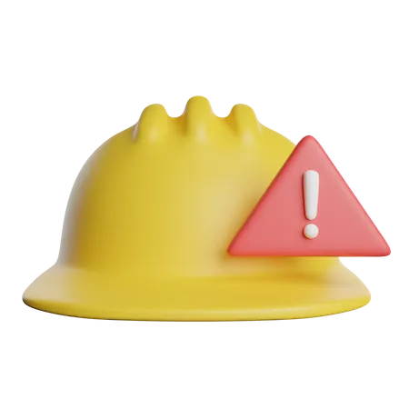 Safety Helmet Alert 3D Icon