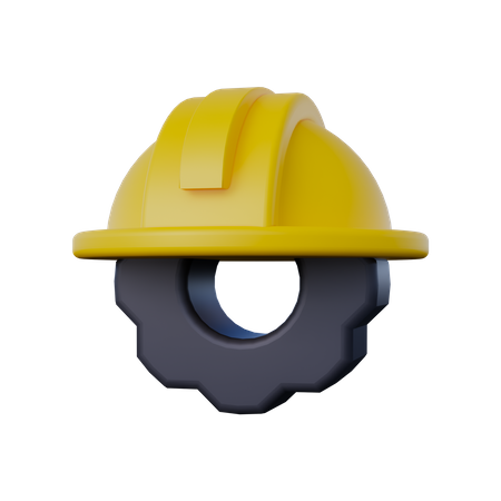 Safety Helmet with Bolt  3D Icon