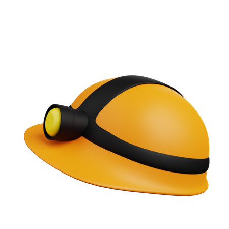 Safety helmet with flashlight  3D Illustration