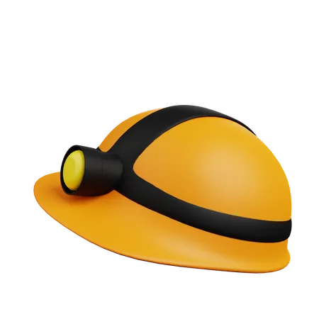 Safety helmet with flashlight  3D Illustration