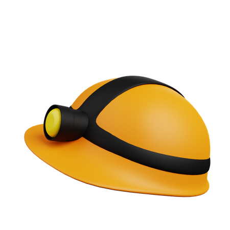 Safety helmet with flashlight 3D Illustration