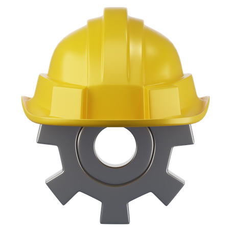 Safety Helmet With Gear  3D Icon