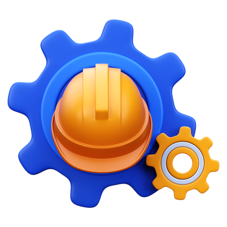 Safety Helmet With Gear  3D Icon