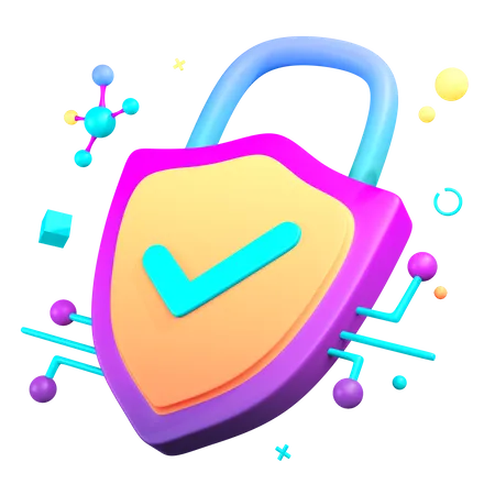 Safety Lock  3D Illustration