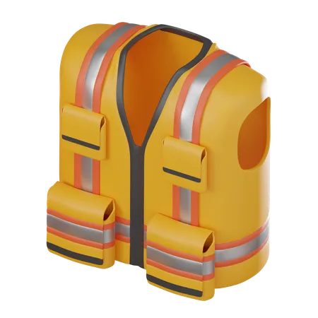 Job Safety Featuring An Yellow Safety Vest Perfect For Construction And Engineering Concepts Symbolizing Protection And High Visibility On Job Site 3 D Render Illustration 3D Icon