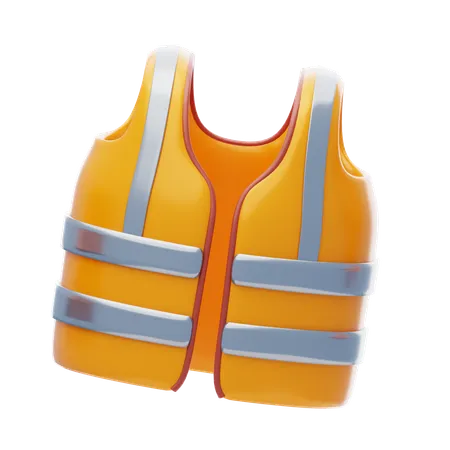 Safety Vest 3 D Icon Orange Construction Worker Vest 3 D Icon 3D Icon