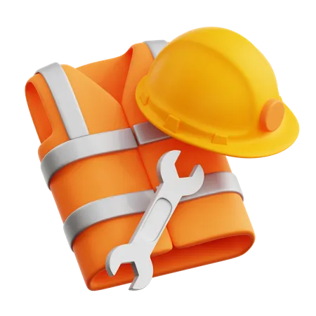 Safety Vest And Helmet  3D Icon