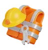 Safety Vest and Helmet