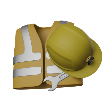 Safety Vest And Tools  3D Icon