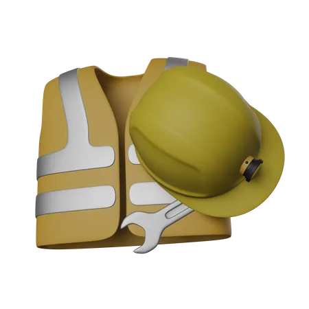 Safety Vest And Tools  3D Icon