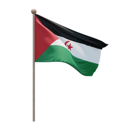 Sahrawi Arab Democratic Republic Flagpole  3D Flag