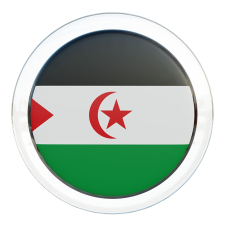 Sahrawi Arab Democratic Republic Round Flag  3D Icon