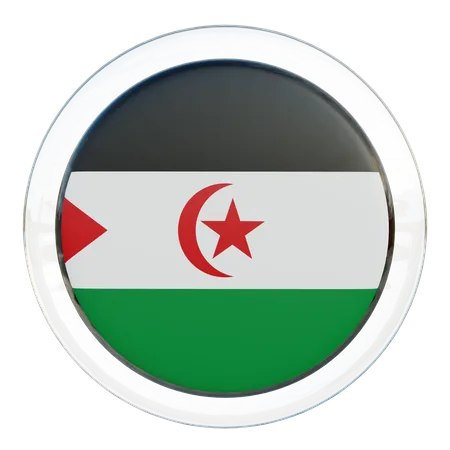 Sahrawi Arab Democratic Republic Round Flag  3D Icon