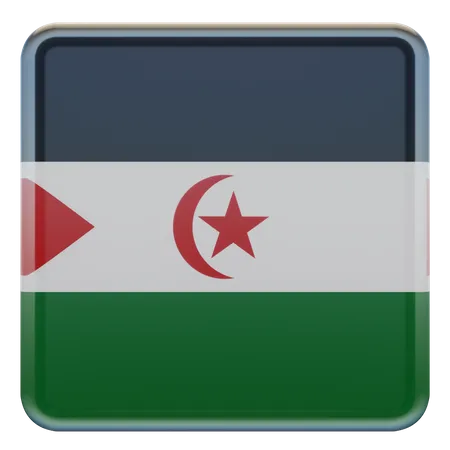 Sahrawi Arab Democratic Republic Square Flag  3D Icon
