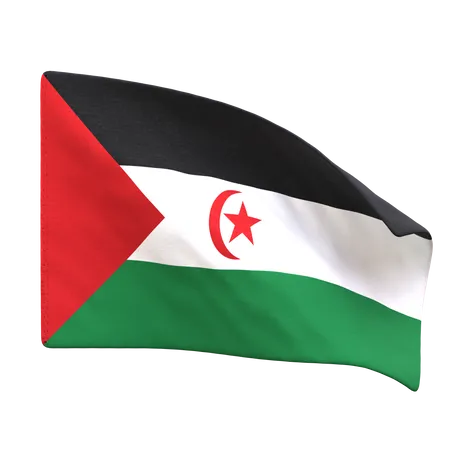 Sahrawi Arab Flag  3D Icon