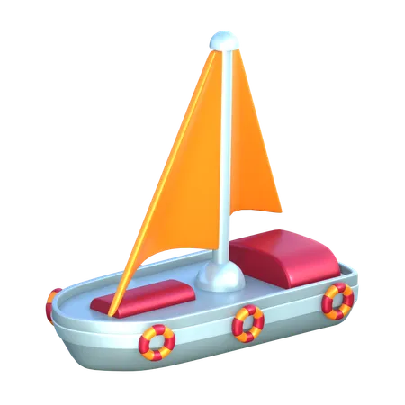 Sailboat 3 D Transportation Icon 3D Icon