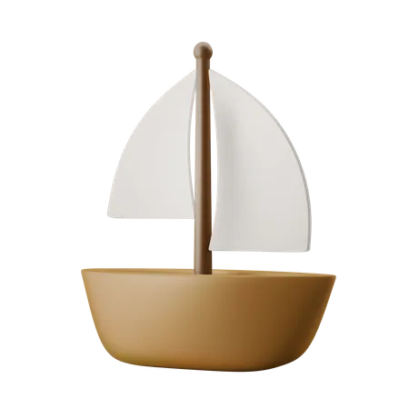 Sailboat Yacht 3 D Asset With Changeable Color Psd 3D Icon