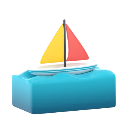 Sailboat 3 D Travel Vacation Icon Pack 3D Icon