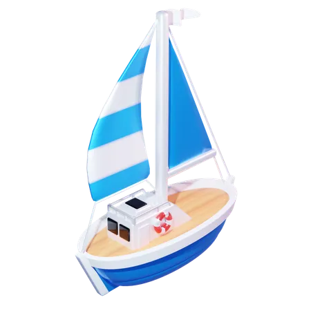 Sailing Boat 3 D Icon 3D Icon