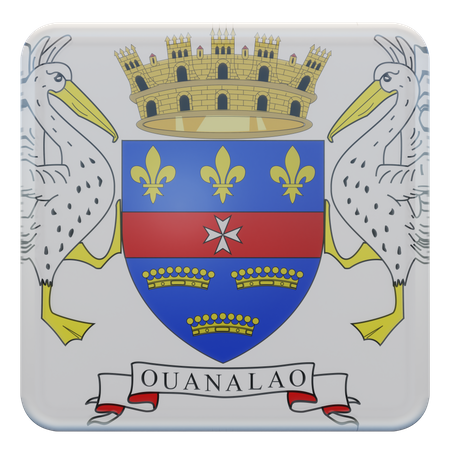 Saint Barthelemy Square Flag  3D Icon