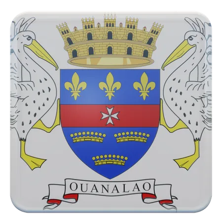 Saint Barthelemy Square Flag  3D Icon