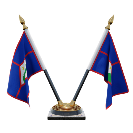 Porte-drapeau double bureau Saint-Eustache  3D Flag