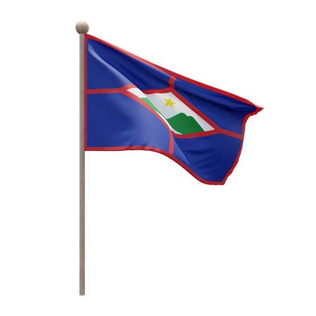 Mât de drapeau de Saint-Eustache  3D Flag