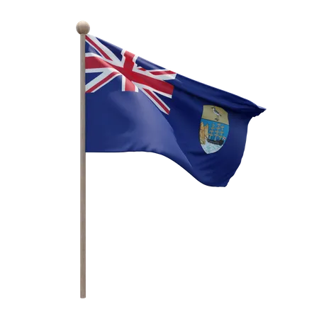 Saint Helena Flag Pole  3D Flag