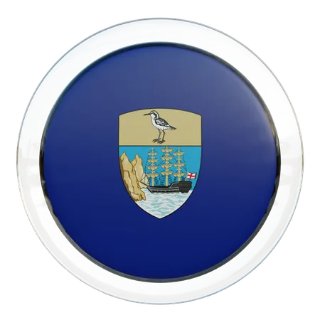 Saint Helena Round Flag  3D Icon