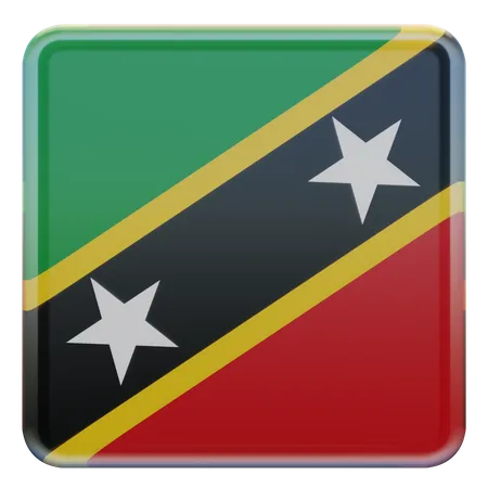 Saint Kitts and Nevis Flag  3D Flag